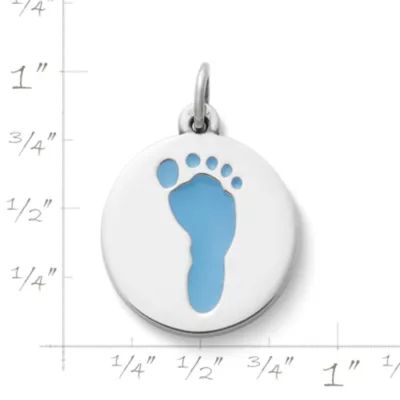 Enamel Footprint Charm in Sterling Silver - Image 2