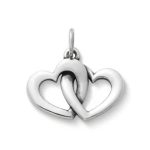 Linked Hearts Charm in Sterling Silver