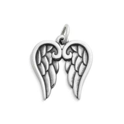 Angel Wings Charm in Sterling Silver or 14K Yellow Gold