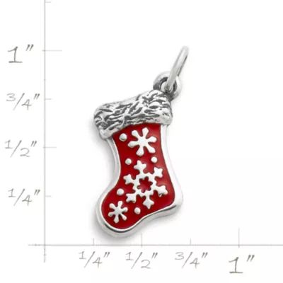 Enamel Christmas Stocking Charm in Sterling Silver - Image 2
