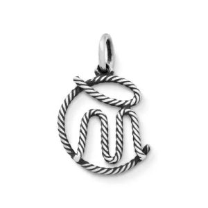 "CM" Rope Charm in Sterling Silver