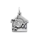 Look Inn Cabin Charm in Sterling Silver
