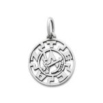 Aztec Disk Charm in Sterling Silver
