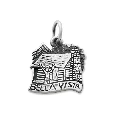 Bella Vista Cabin Charm in Sterling Silver
