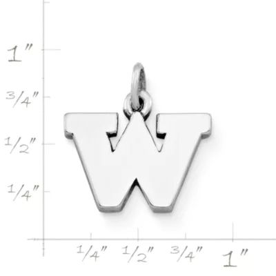 "W" Charm in Sterling Silver - Image 2