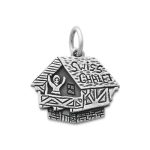 Swiss Chalet Cabin Charm in Sterling Silver