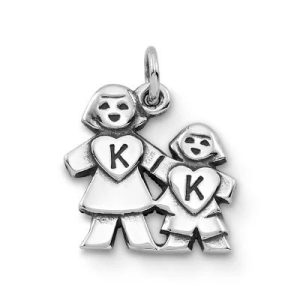 Mother and Daughter KK Charm in Sterling Silver