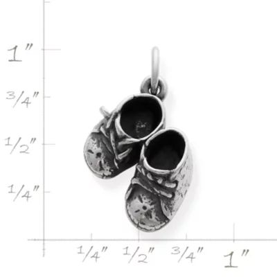 Boy's Baby Shoes Charm in Sterling Silver - Image 2