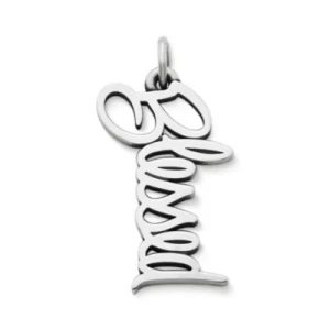 "Blessed" Charm in Sterling Silver or 14K Yellow Gold