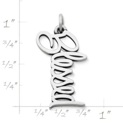 "Blessed" Charm in Sterling Silver or 14K Yellow Gold - Image 4