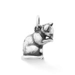 Sweet Kitty Charm in Sterling Silver