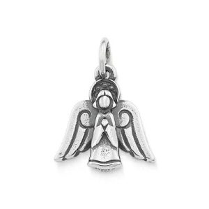 Angel of Peace Charm in Sterling Silver or 14K Yellow Gold