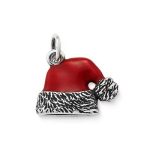 Enamel Santa Hat Charm in Sterling Silver