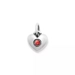 Keepsake Heart Birthstone Charm in Sterling Silver or 14K Yellow Gold