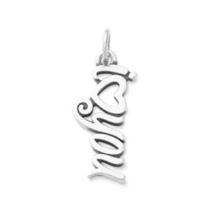 I Love You Script Charm in Sterling Silver