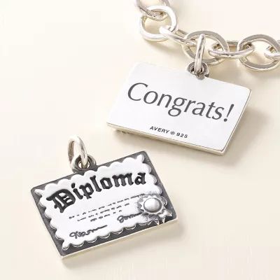 Graduation Diploma Charm in Sterling Silver - Image 2