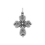 Heart's Devotion Cross Charm in Sterling Silver