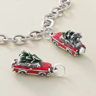 Enamel Family Christmas Tree Charm in Sterling Silver - Image 2