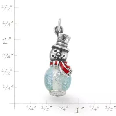 Enamel Snowman Art Glass Charm in Sterling Silver - Image 4