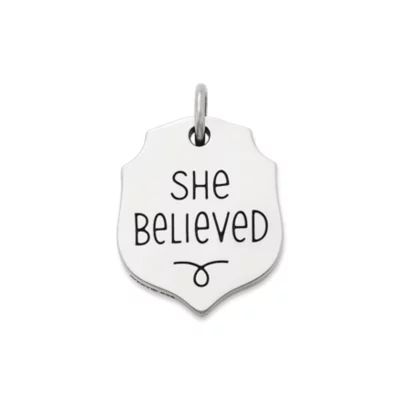 "She Believed" Charm in Sterling Silver