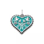 Enamel Hearts in Bloom Charm in Sterling Silver