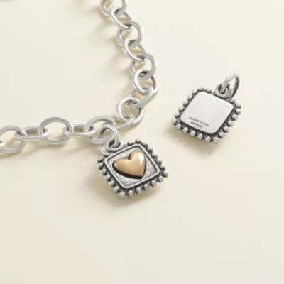 Radiant Heart Charm in Sterling Silver and Bronze - Image 2