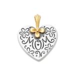 "Mom" Forever Pendant in Sterling Silver and 14K Yellow Gold