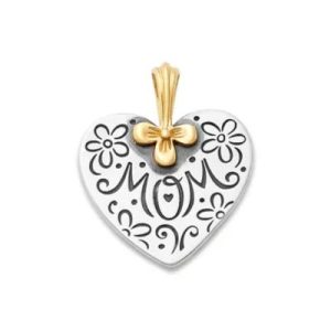 "Mom" Forever Pendant in Sterling Silver and 14K Yellow Gold