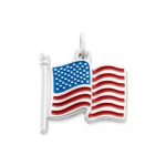 Enamel American Flag Charm in Sterling Silver