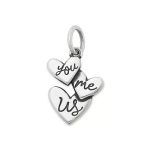 "You Me Us" Charm in Sterling Silver or 14K Yellow Gold