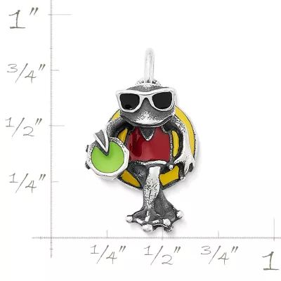 Enamel Party Frog Charm in Sterling Silver - Image 4