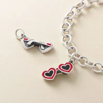 Enamel Heart Sunglasses Charm in Sterling Silver - Image 3
