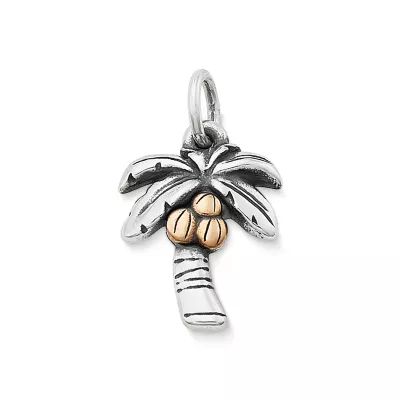 Tropical Palm Tree Charm in Sterling Silver and Bronze