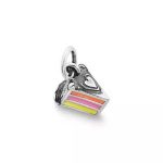 Enamel Layer Cake Charm in Sterling Silver