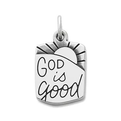 "God is Good" Charm in Sterling Silver