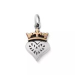 Queen of My Heart Charm in Sterling Silver and Bronze