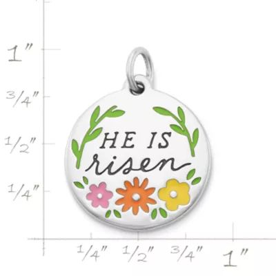 Enamel "He is Risen" Charm in Sterling Silver - Image 5