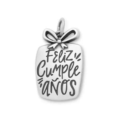 "Feliz Cumpleanos" Charm in Sterling Silver