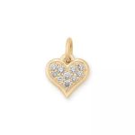 Delicate Pave Diamond Heart Pendant in 14K Yellow Gold