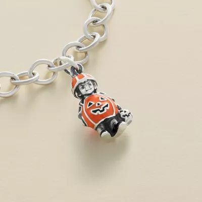 Enamel Pumpkin Costume Charm in Sterling Silver - Image 4
