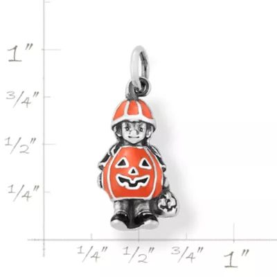 Enamel Pumpkin Costume Charm in Sterling Silver - Image 5