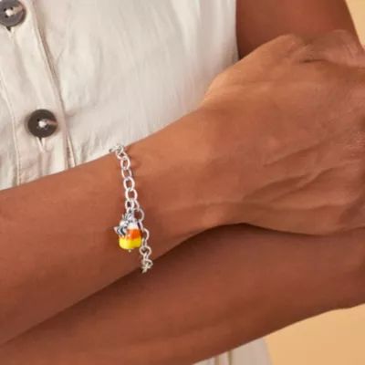 Sweet and Spooky Halloween Art Glass Charm in Sterling Silver - Image 4