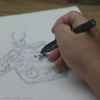 Enamel Christmas Sweater Charm in Sterling Silver - Image 5