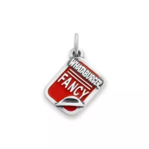Enamel "Whataburger Fancy" Ketchup Charm in Sterling Silver