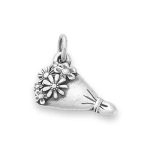 Floral Bouquet Charm in Sterling Silver