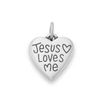 Jesus Love Me Charm in Sterling Silver