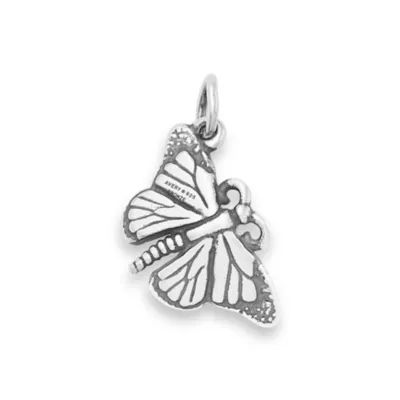 Monarch Butterfly Charm in Sterling Silver and Bronze - Image 2