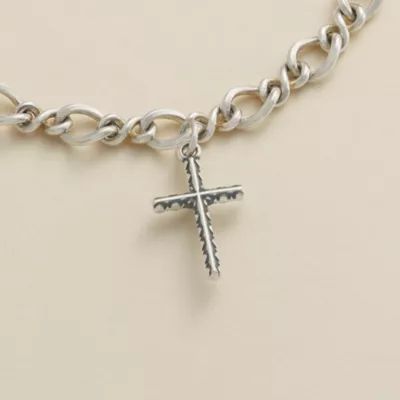 Petite Elegant Cross Charm in Sterling Silver or 14K Yellow Gold - Image 2