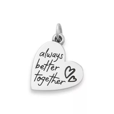 Always Better Together Heart Charm in Sterling Silver