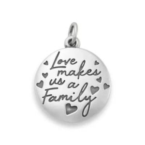 Love Makes Us a Family Charm in Sterling Silver